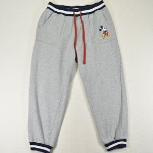 Disney Store Mickey Mouse Jogger Sweatpants Womens Medium Gray Varsity Cuffs M